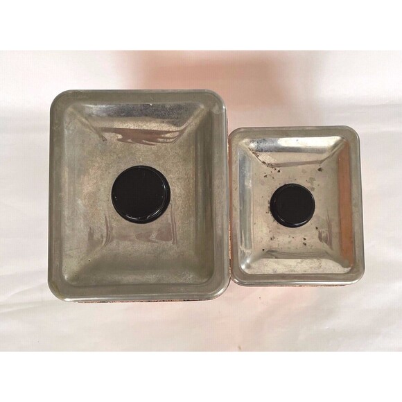 Set of 2 MCM Vintage Garner Ware Copper Metal Canisters Sugar & Tea Mid Century - Picture 4 of 12
